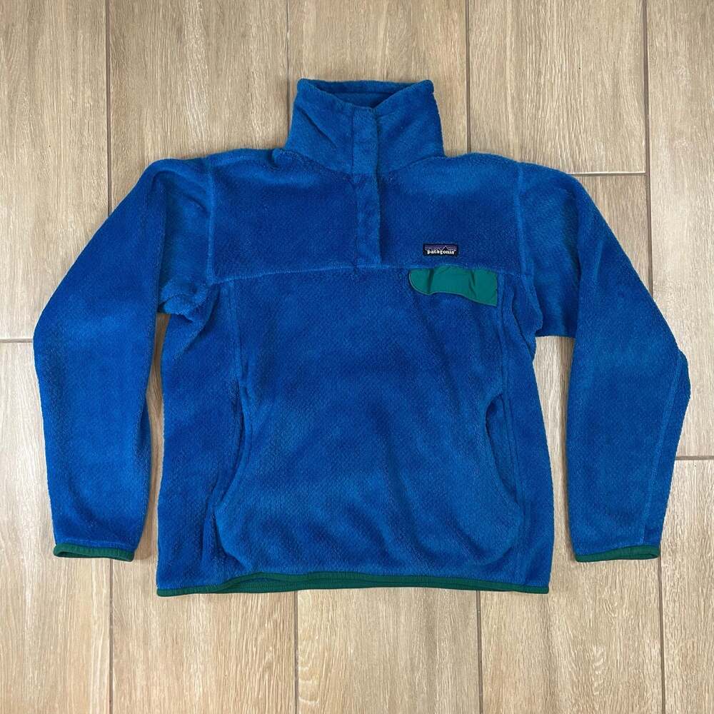 Patagonia Synchilla Snap T Fleece Pullover Womens Medium Blue Green Outdoor